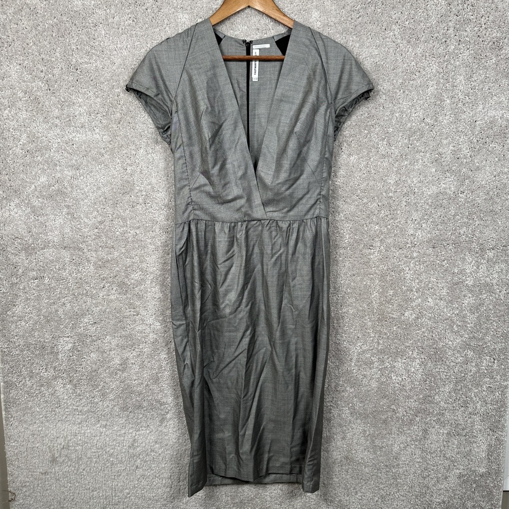 Kaufman Franco 021 Gray Wool Silk Sleeveless Dress Size 6/42 Business Office